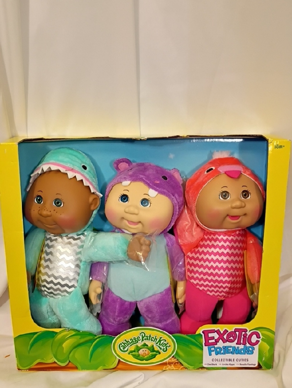 NIB CABBAGE PATCH Cuties DOLLS EXOTIC FRIENDS  BABY SHARK /HIPPO/FLAMINGO 18m+